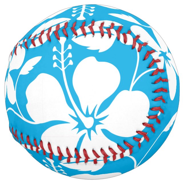 HAWAIIAN HULA (HIBISCUS) BLUE SOFTBALL (Back Left)