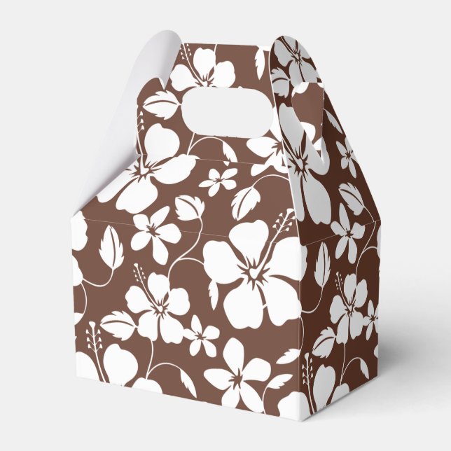 HAWAIIAN HULA (HIBISCUS) BROWN FAVOR BOX (Front Side)