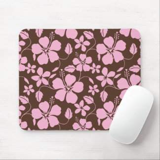 HAWAIIAN HULA (HIBISCUS) BROWN/PINK MOUSE PAD