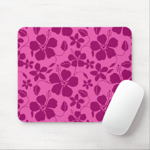HAWAIIAN HULA (HIBISCUS) BURGUNDY WINE MOUSE PAD