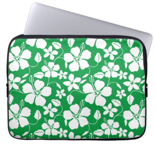HAWAIIAN HULA (HIBISCUS) GREEN LAPTOP SLEEVE
