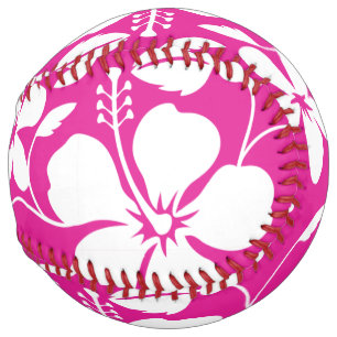 HAWAIIAN HULA (HIBISCUS) HOT PINK SOFTBALL