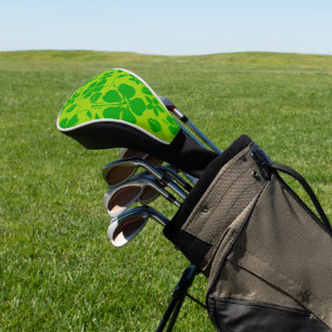 HAWAIIAN HULA (HIBISCUS) LEMON LIME GOLF HEAD COVER