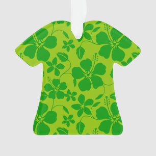 HAWAIIAN HULA (HIBISCUS) LEMON LIME ORNAMENT