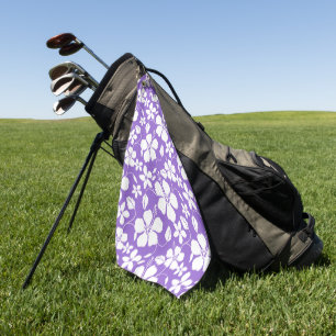 HAWAIIAN HULA (HIBISCUS) LIGHT PURPLE GOLF TOWEL