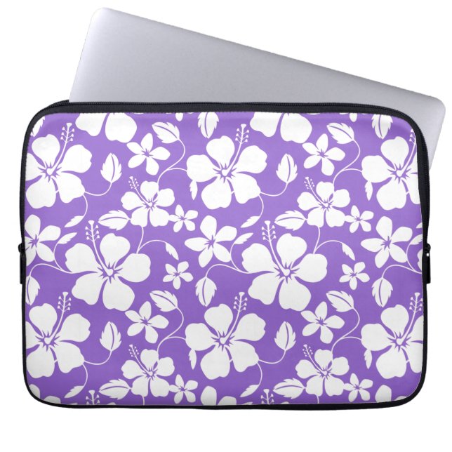 HAWAIIAN HULA (HIBISCUS) LIGHT PURPLE LAPTOP SLEEVE (Front)