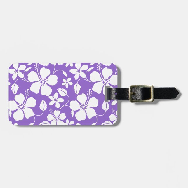 HAWAIIAN HULA (HIBISCUS) LIGHT PURPLE LUGGAGE TAG (Front Horizontal)