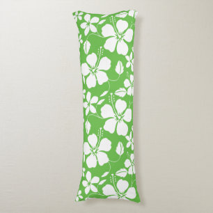 HAWAIIAN HULA (HIBISCUS) LIME BODY CUSHION
