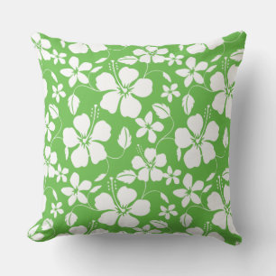HAWAIIAN HULA (HIBISCUS) LIME CUSHION
