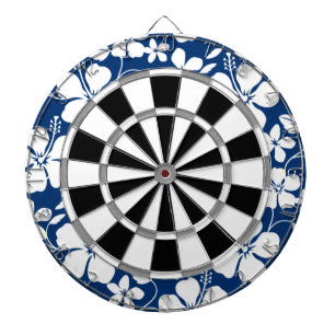HAWAIIAN HULA (HIBISCUS) NAVY DARTBOARD