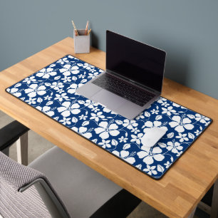 HAWAIIAN HULA (HIBISCUS) NAVY DESK MAT