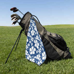 HAWAIIAN HULA (HIBISCUS) NAVY GOLF TOWEL