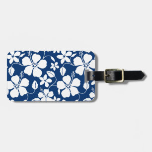 HAWAIIAN HULA (HIBISCUS) NAVY LUGGAGE TAG
