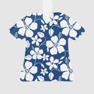 HAWAIIAN HULA (HIBISCUS) NAVY ORNAMENT