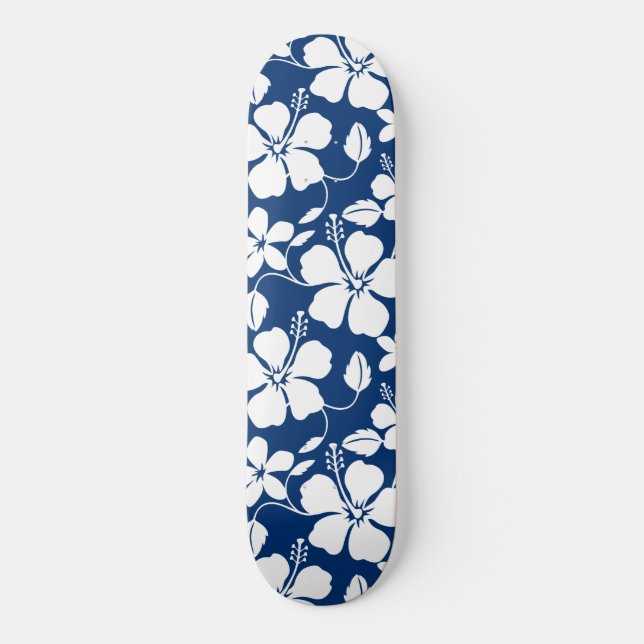HAWAIIAN HULA (HIBISCUS) NAVY SKATEBOARD (Front)