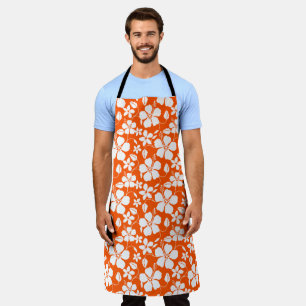 HAWAIIAN HULA (HIBISCUS) ORANGE APRON