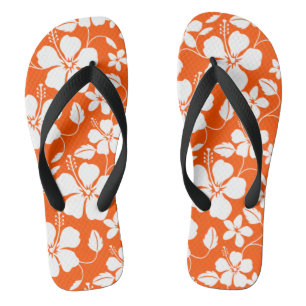 HAWAIIAN HULA (HIBISCUS) ORANGE JANDALS