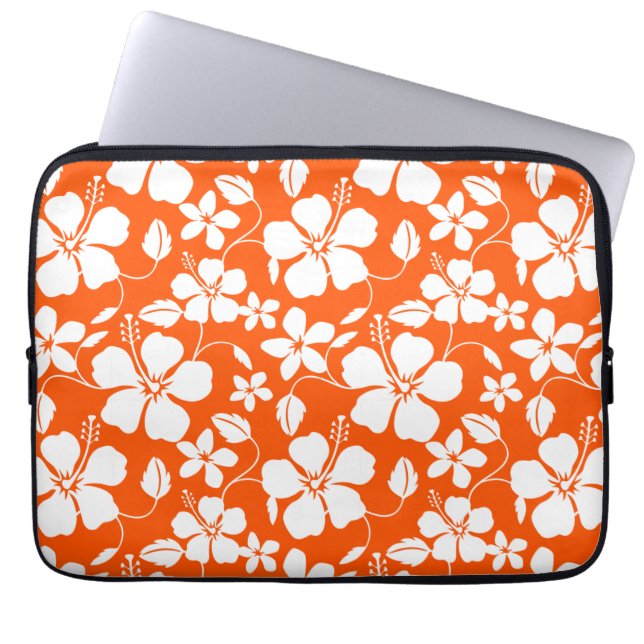 HAWAIIAN HULA (HIBISCUS) ORANGE LAPTOP SLEEVE (Front)