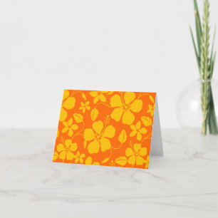 HAWAIIAN HULA (HIBISCUS) ORANGE MIX THANK YOU CARD