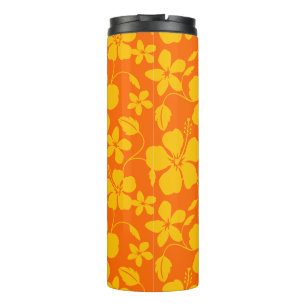 HAWAIIAN HULA (HIBISCUS) ORANGE MIX THERMAL TUMBLER