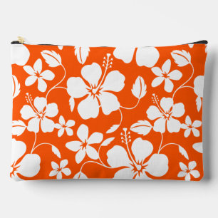 HAWAIIAN HULA (HIBISCUS) PATTERN IN ORANGE ACCESSORY POUCH