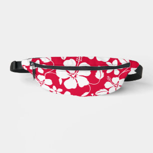 HAWAIIAN HULA (HIBISCUS) PATTERN IN RED BUM BAGS