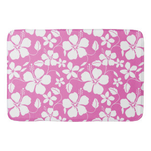 HAWAIIAN HULA (HIBISCUS) PINK BATH MAT