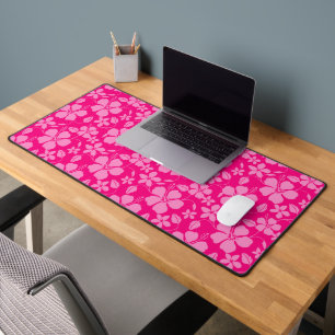 HAWAIIAN HULA (HIBISCUS) PINK GUAVA DESK MAT