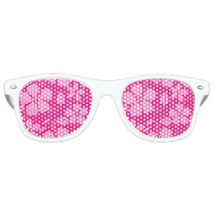 HAWAIIAN HULA (HIBISCUS) PINK GUAVA RETRO SUNGLASSES