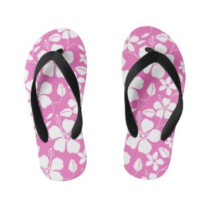HAWAIIAN HULA (HIBISCUS) PINK KID'S JANDALS