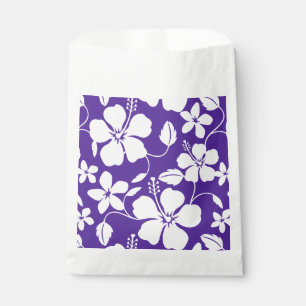 HAWAIIAN HULA (HIBISCUS) PURPLE FAVOUR BAGS