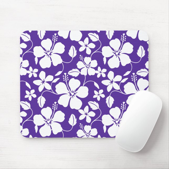 HAWAIIAN HULA (HIBISCUS) PURPLE MOUSE PAD (With Mouse)