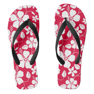 HAWAIIAN HULA (HIBISCUS) RED JANDALS