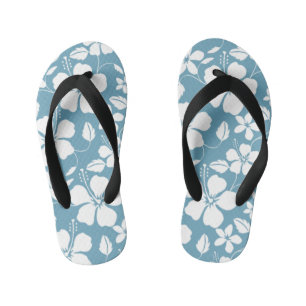 HAWAIIAN HULA (HIBISCUS) SLATE BLUE KID'S JANDALS
