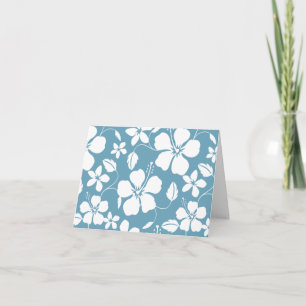 HAWAIIAN HULA (HIBISCUS) SLATE BLUE THANK YOU CARD