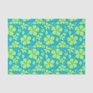 HAWAIIAN HULA (HIBISCUS) TEAL LIME TISSUE PAPER