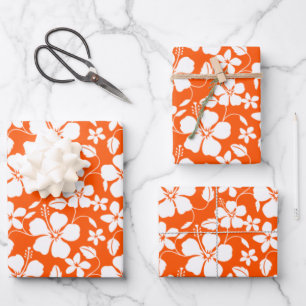 HAWAIIAN HULA (ORANGE) WRAPPING PAPER SHEET