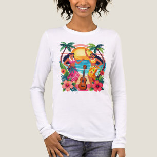 Hawaiian Hula Sunset Beach Tropical Dance Art Tri-Blend Shirt