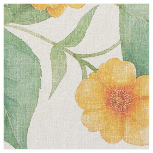 Hawaiian Ilima flower fabric (Close Up)
