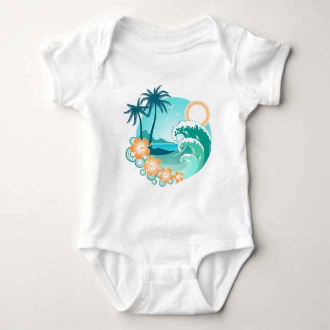 Hawaiian Island 1 Baby Bodysuit (Front)