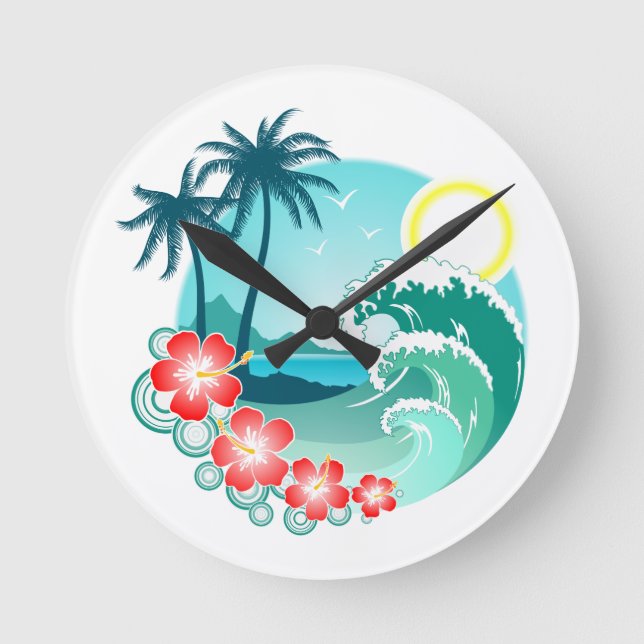 Hawaiian Island 2 Round Clock (Front)