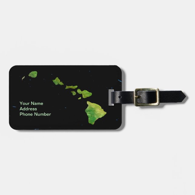 Hawaiian Island Chain in Abstract Art Luggage Tag (Front Horizontal)
