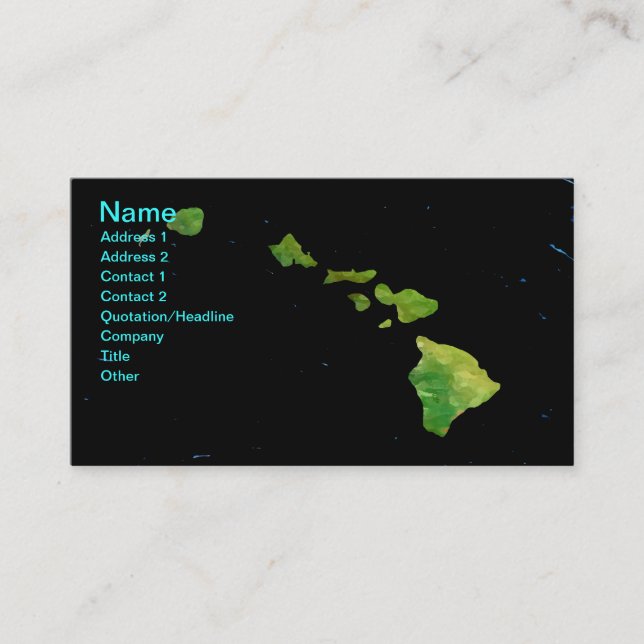 Hawaiian Island Chain in Digital Art Business Card (Front)