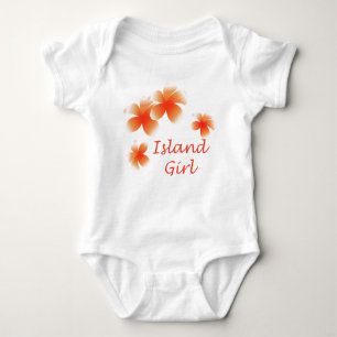 Hawaiian Island Girl Floral Luau Infants Baby Bodysuit