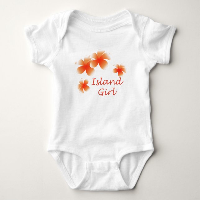 Hawaiian Island Girl Floral Luau Infants Baby Bodysuit (Front)