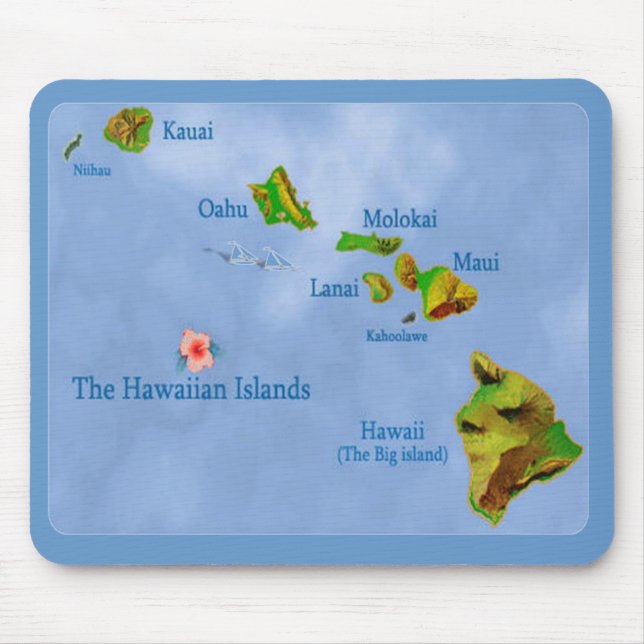 Hawaiian Island Map mousepad (Front)