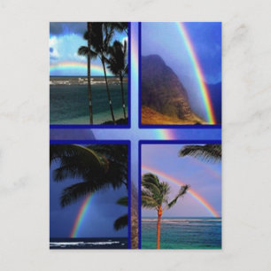 Hawaiian Island rainbows Postcard