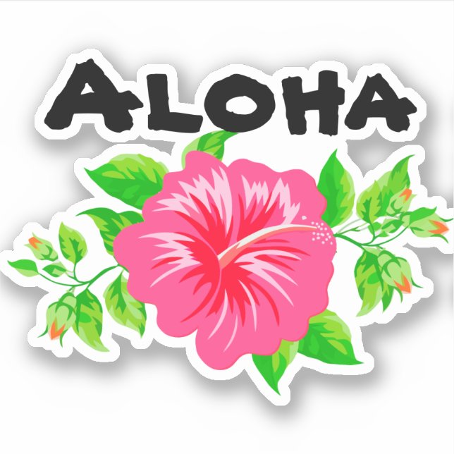 Hawaiian Island Style Hello Sticker Shapes (Front)