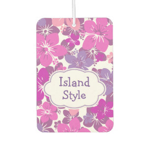 Hawaiian Island Style Hibiscus Floral Pattern Car Air Freshener