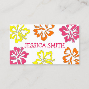 Hawaiian Island Tropical Hibiscus Flowers Floral Business Card